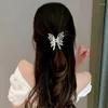 Hair Clips 2024 Butterfly Catch Clip Rhinestone Claw Sweet Pearl Accessories Female Fairy Temperament Small