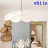 Fabric Art Lamp Creative Pendant Silent Wind Restaurant Living Bedroom Cafe Cloth home Petal decor led light chandeliers 240123