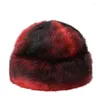 Bérets russes hiver casquettes hommes femmes bombardier fausse fourrure extérieur chaud épaissir homme casquette rétro élégant neige Ski Bonnets