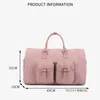 Duffel Bags Pink Men Portable Travel Bag Large Capacity Luggage Multi Functional Folding Suit One Shoulder Cross Body Wash