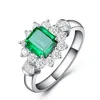 Rings Vintage 100 925 Sterling Sier Jewelry Ring Natural Emerald Gemstone Diamond For Women Size 5125063628 Drop Delivery Otfjb