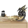 Harts Dragon Storage Decor Dinosaur Skull Dekorativa figurer Staty Prydnad för Fish Tank Landscape Office Table Home Decor 240129