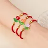 Braccialetti con ciondoli Elegante braccialetto con fiori di tulipano per le donne Moda femminile Dolce regolare la catena di corda Rosso Nero Jewerly Amicizia Festa di nozze