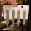 LATS Новые классические серьги с блестящими кристаллами, увеличенные длинные серьги-капли со стразами и кисточками для женщин, корейские модные ювелирные изделия, серьги с кисточками, длинные эффектные серьги