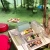 Geschirr Weizenstroh Gesunde 3-lagige Lunchbox Mikrowellengeeigneter Aufbewahrungsbehälter Outdoor Home Küchenzubehör