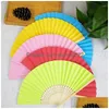 Festa Favor Doces Cor DIY Dobrável Fan Single Sided Papel Crianças Pintura Presente Suprimentos 12 Cores Drop Delivery Home Garden Fest DHPK4