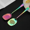 Dinnerware Sets Gold Cutlery Mirror Reflection Smooth Edges Easy To Clean Rust Prevention Use Spoon Set Colander Tableware