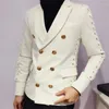 Mäns kostymer White Night Show Men Korean Fashion Stylist Blazer Slim Fit Thin Belt Trendy Jacka Lapel Högkvalitativ spetsmale