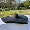 Berretti Cappello di paglia floscio Cappellino pieghevole da spiaggia a tesa larga Copricapo di paglia Bianco