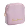 Storage Bags Reusable Sanitary Napkin Pads Bag With Zipper Accessory Easy To Use Flocking Pouch Period For Ladies