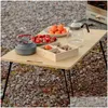 Camp Furniture Outdoor Cam Table en bambou portable multifonctionnel à quatre volets tactique pliable léger Pinic Drop Delivery Sports Outdo Otc0Y