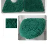 3pcs/set Solid Color Bathroom Mat Set Fluffy Hairs Bath Carpets Modern Toilet Lid Cover Rugs Kit Rectangle 50*80 50*40 45*50cm 240130