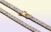 Collana da tennis Hip Hop in oro 18 carati ghiacciato quadrato CZ con zirconi cubici 4/6 mm con diamante pieno Miami Rapper girocollo catene gioielli regali Wh9298477