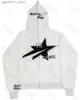 Moletons masculinos com capuz Y2k Falling StarBoy K-pop Primavera / Verão / Outono / Inverno Hoodie Botão de inverno Hip Hop Casal Jaqueta Zipper American Street Men Q240217