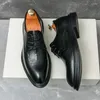 Dress Shoes Men Luxury Pointed Block Leather Casual Classic Retro Versatile European Style Black Brown Sizes 38-45