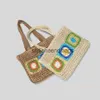 Shoulder Bags Bohemian Granny Square Large Straw Tote Bag Casual Paper Woven Women Handmade Summer Beach Handbags Big Bali PurseH24217