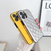 iPhone 15 Pro Max Designer Flower Phone Case for Apple 14 13 12 11 Luxury Pu Leather Bumper-Patched Full-Body Liten Floral Print präglad back Cover Coque Fundas Yellow