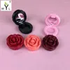 Garrafas de armazenamento vazias em formato de flor, estojo de sombra de rosa elegante, blush diy, batom de plástico compacto, sub-recipiente 50 peças