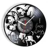 Horloges murales J'aime les chiens horloge chiots record chien propriétaire d'animal de compagnie chien art décor race cadeau pour les amoureux des animaux