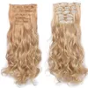 16 clip nell'estensione dei capelli Body Wave 22quot Clip di estensione dei capelli per le donne Estensioni dei capelli sintetici Marrone 613 Ombre Color2524798