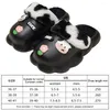 Slippers Removable Liner Plush Closed Toe Non Slip Slip-on House Shoes Waterproof Fluffy Preppy For Autumn Winter