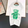 T-shirt da uomo taglie forti T-shirt firmate da uomo donna orso verde stampa lettera grafica tee tendenza high street manica corta top moda casual cotone sciolto T-shirt oversize