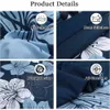 Bedding sets Navy Blue 7 Pieces Bed in A Bag Soft Microfiber Complete Bedding Sets for All Seasons Comforter Set Queen Size