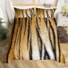 Sängkläder sätter tiger hud kung drottning täcke tiger ränder tema sängkläder set djur päls tröskel täckning vilda polyester täcke täckning