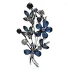 Broches Wulibaby Bouquet de fleurs brillantes pour femmes unisexe 2 couleurs belles plantes fête bureau broche broches cadeaux