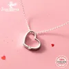 Pendants Trustdavis Real 925 Sterling Silver Romantic Heart White Pink CZ Clavicle Necklace For Women Wedding Party Fine Jewelry 1092