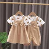 Clothing Sets 2024 Infant Suits Baby Bear Print Clothes Set For Boys Girls Casual Short Sleeve Outfits 2Pcs Kids Summer Overalls Cute