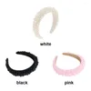 Hair Clips Pearl Headband Cute Thick Crystal Bridal Fashion Full White Shiny Women Girls Non Slip Elastic Accessories Fancy Glitter