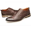 Chaussures habillées faites à la main hommes mariage Oxford noir kaki véritable cuir Brogue hommes d'affaires formel pour hommes FZN18911