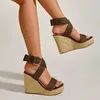 Sandals Fashion Women Wedges for Shoes Strap Solid Casual Buckle Ladies Roman Women's 34 's 284