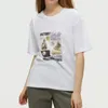 T-shirt da donna 2024 Arrivo Stile Semplice Signore Borsa-colletto in cotone allentato a maniche corte T-shirt Donna Estate Stampa Girocollo Top