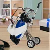 Ayudas de entrenamiento de golf Soporte para automóvil CRESTGOLF con 3 bolígrafos Soportes para bolsas Decoraciones Regalos de escritorio Recuerdos Accesorios de regalo novedosos