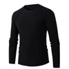 Maglioni da uomo Pullover Maglione da uomo Poliestere Sottile Morbido Tinta unita Top 1 Pz Taglia grande Nero/Cachi Casual Comodo Marchio