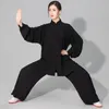 Vêtements ethniques unisexe velours style chinois automne hiver épaississement Tai Chi uniforme costumes de performance homme femme