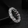 Clusterringen HORRIPAL 5 mm D-kleur Moissanite Ring S925 Sterling Zilver met 18K geplatineerd gecertificeerd glanzend voor man vrouw bruiloft