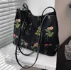 Evening Bags Large Flowers Tote Bag 2024 High-quality Fabric Women's Designer Handbag High Capacity Shoulder
