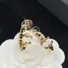 Ontwerper hoepel oorbellen bungelt met stempel voor dame mode-sieraden brief vergulde oorbellen bedels met geschenkdoos