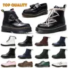 Top quality dr. doc martin boots womens famous designer loafers shoes mens big size us 12 13 eur 46 47 black brown leather red bottoms over the knee booties ankle mini boot