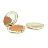 Opslagflessen 59 mm lege gouden ronde superdunne concealerdispenserdoos perspoeder compacte vervanging met spiegel cosmetisch pakket 12 stuks