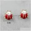 Stud Cute 1Cm Red Ladybug Stud Earrings Price Fashion Jewelry For Girls Women Korean Style Jewellery Drop Delivery Jewelry E Dhgarden Dhkni