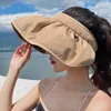 Berets Summer Shell Hat Sunshade Hat UV Protection Dual Used Hair Hoop Sun for Women Outdoor Beach Softiable Ablable Wide Breim Caps