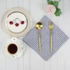 Table Napkin Plain Striped Linen Cotton Blended Dinner Cloth Napkins Reusable Tea Towels 1pc (40 X 30 Cm) For Events & Home Washable