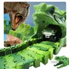 153 st Diy Dinosaur Electric Rail Car Railway Toy Set Flexible Buticable Montering Building Blocks Track For Boy Kids Toys Gift 240131