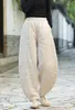 Pantalons pour femmes Yasuk hiver décontracté super doux confortable bandage lâche extensible cordon lanterne style chinois veste chaude épaisse