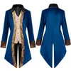 Men's Trench Coats Plus Size Medieval Victorian Gothic Steampunk Jacket For Men Halloween Renaissance Party Cosplay Costume Nobleman