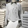 Felpe con cappuccio da donna Casual felpe tinta unita beige da donna 2024 autunno retrò O collo angelo ricamo pullover larghi femminili